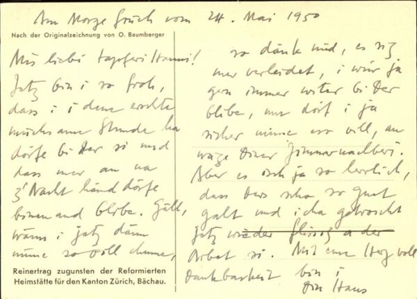 Kuenstlerkarte O. Baumberger Christkind – Bild 2