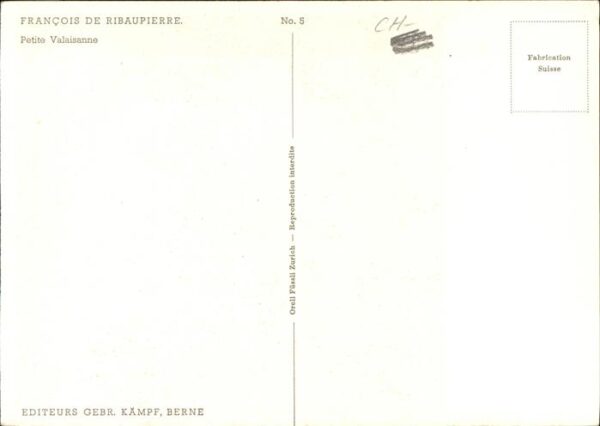 Kuenstlerkarte Francois de Ribaupierre Petite Valaisan – Bild 2