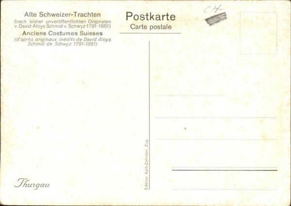 Trachten Thurgau Künstlerkarte David Aloys Schmi – Bild 2
