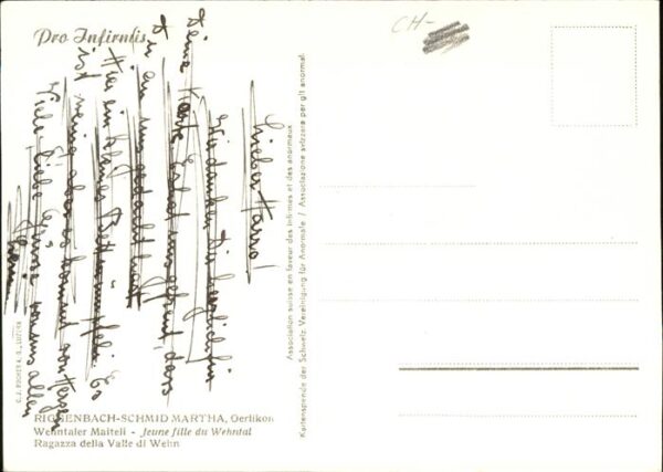 Kuenstlerkarte Riggenbach-Schmid Martha Wehntaler Mait – Bild 2