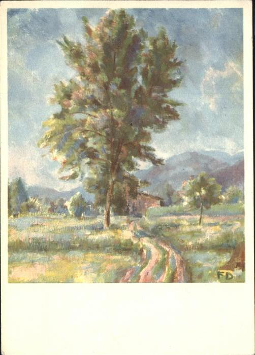 Kuenstlerkarte F. Deringer Baum Tessin