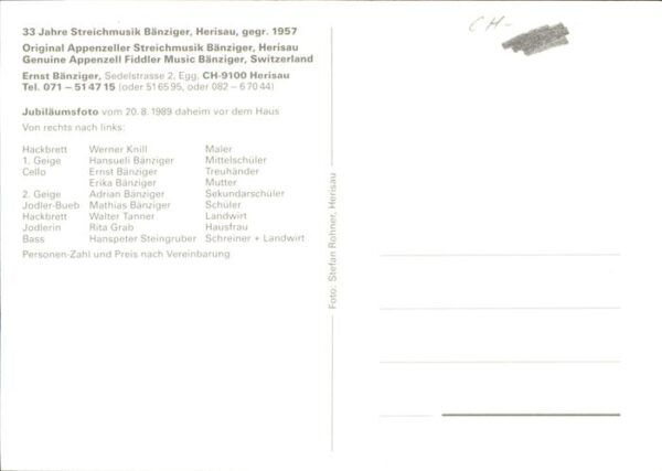 Alphorn Appenzell Streichmusik Bänziger Herisau – Bild 2