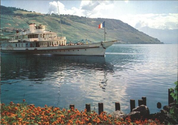 Dampfer Seitenrad Italie Lac Leman Genfersee