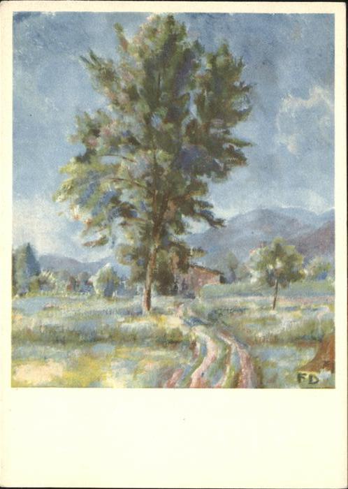 Kuenstlerkarte F. Deringer Baum im Tessin