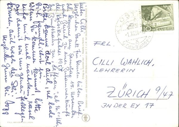 Kuenstlerkarte Reinhold Köndig Landschaft am Zugersee – Bild 2