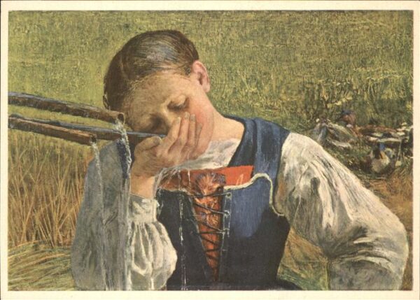 Kuenstlerkarte Giovanni Segantini Die Graubündnerin