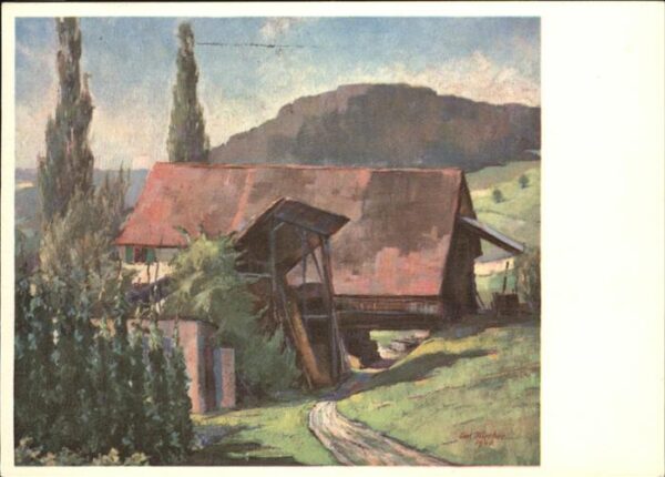 Kuenstlerkarte Carl Zürcher Birmensdorf