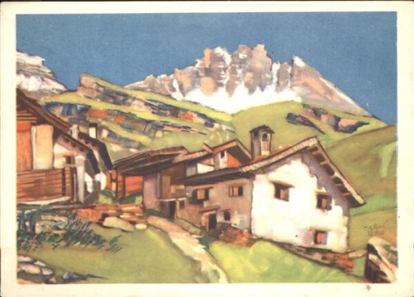 Kuenstlerkarte Jak. Göldi Alp Arnolz Fallertal Graubün