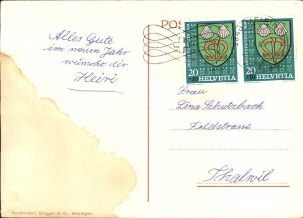 Kuenstlerkarte Hans Widmer Gedicht Bezirksspital Oberh – Bild 2
