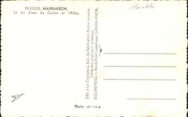Marrakech Marrakesch Jet d_eau du Casino et l'Atlas – Bild 2