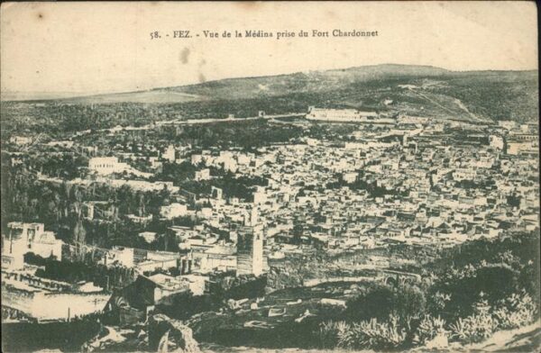 Fes Fez Maroc Vue de la Medina prise du Fort Chardonn