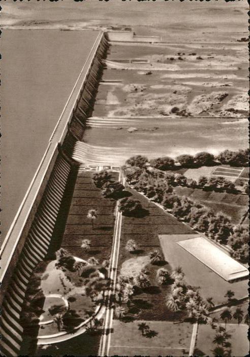 Asswan The Nile Dam aerial view Staudamm