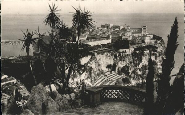 Monte-Carlo Cote d_Azur Le Rocher vu du Jardin Exot