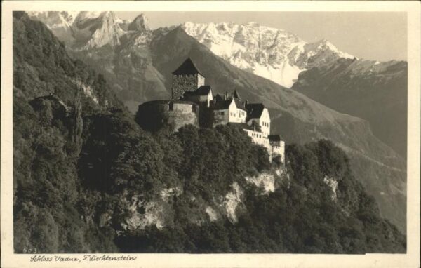 Vaduz Schloss Vaduz mit Falknis