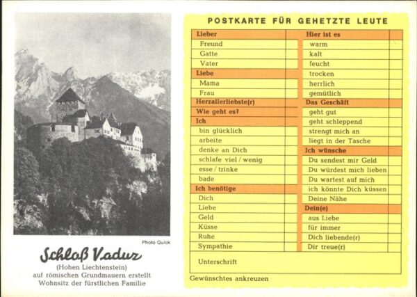 Liechtenstein  Schloss Vaduz
