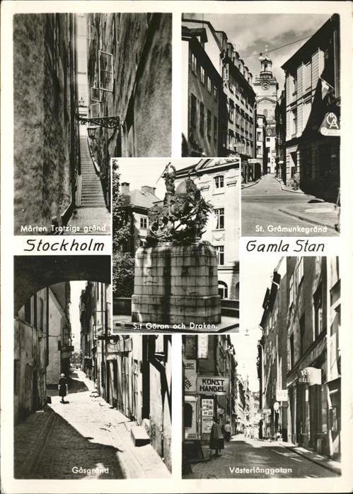 Stockholm Gamla Stan Gassen Drachentöter St Göran