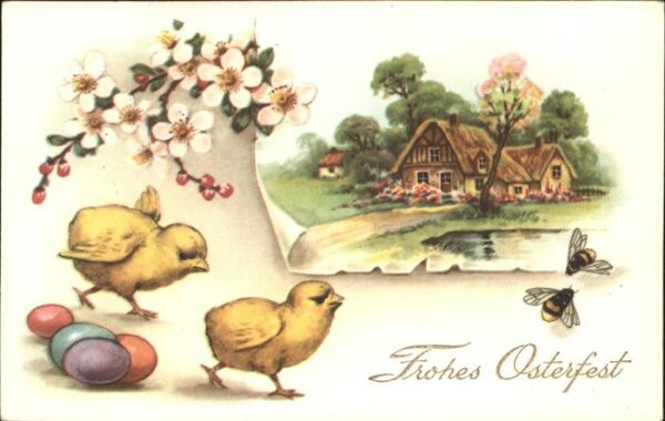 Ostern Easter Paques Küken Bienen Ostereier