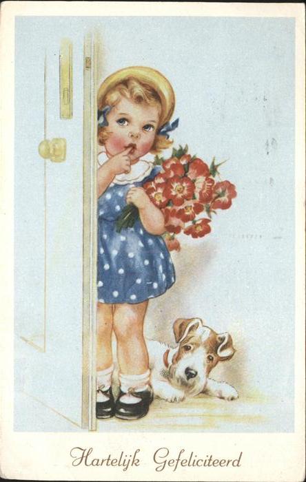 Hunde Geburtstag Kind Blumen Niederlande
