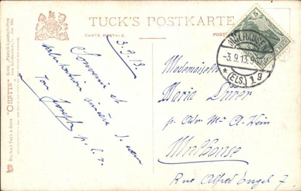 Verlag Tucks Oilette Nr. 805 E.v. Lindenberg Pastell-Landschaft – Bild 2