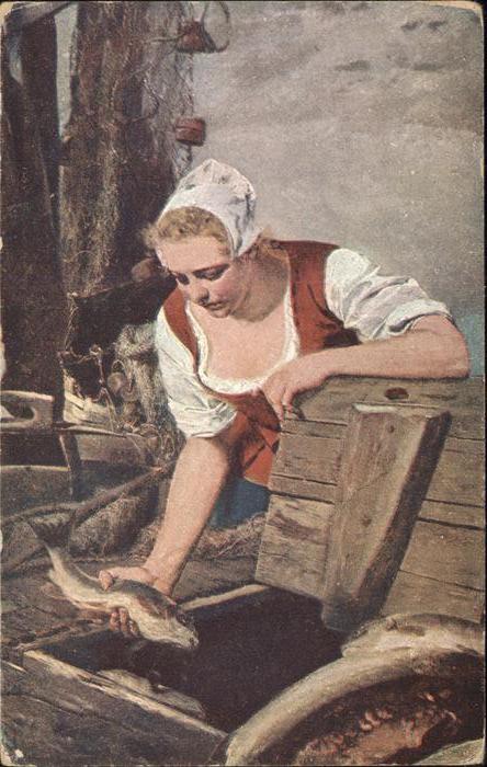Fische Künstlerkarte J. Wagner Nr.2195 Fischer