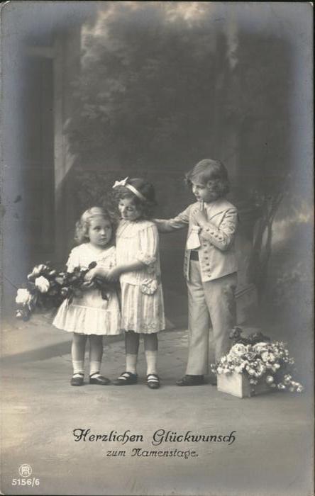 Namenstag Namenskarte Kinder Blumen Feldpost