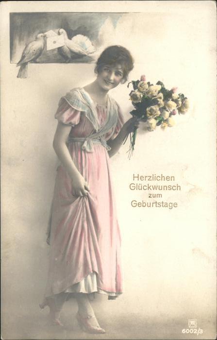 Geburtstag Tauben Blumen Frau