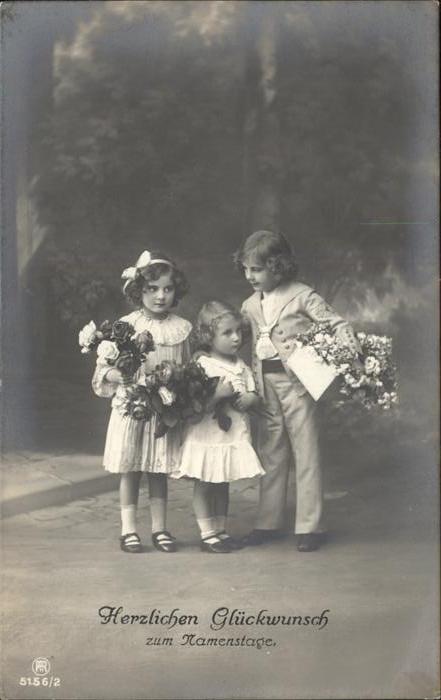 Namenstag Namenskarte Kinder Rosen Feldpost
