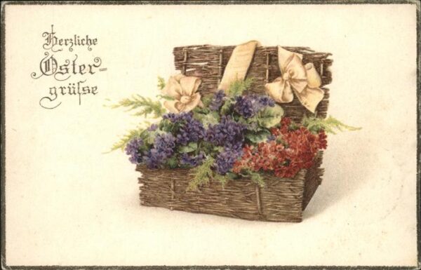Ostern Easter Paques Blumen Schleife