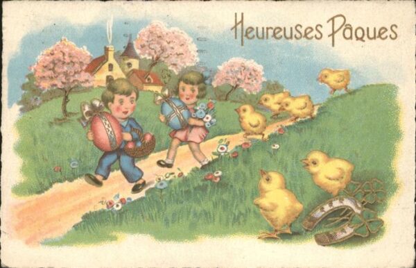 Ostern Easter Paques Hufeisen Küken Kinder Ostereier Frankre