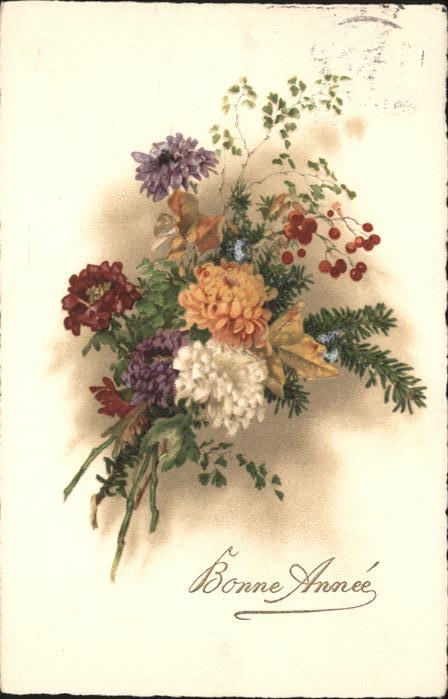 Neujahr Blumen Glückwunsch Frankreich