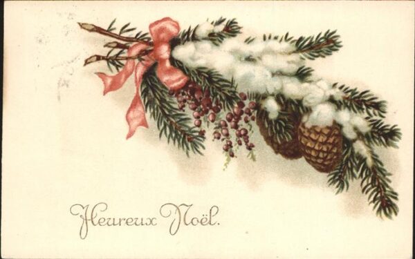 Weihnachten Kiefernzapfen Schleife Frankreich