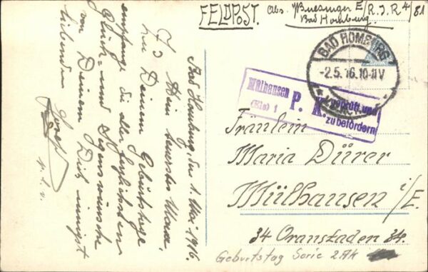 Geburtstag Kind Blumenkörbe Feldpost – Bild 2
