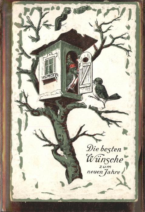 Neujahr Vogelhäuschen Vögel Baum
