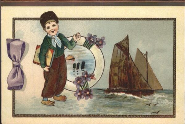 Segelboote Kind Blumen Schleife