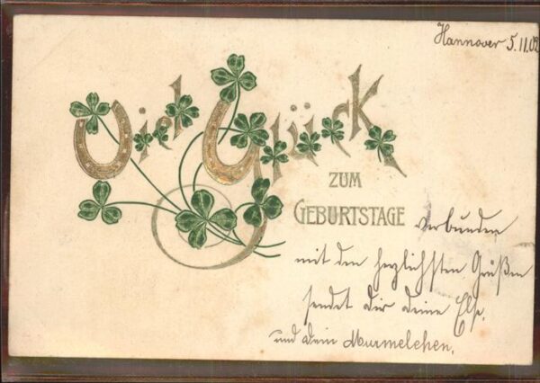 Geburtstag Hufeisen Glück Kleeblätter