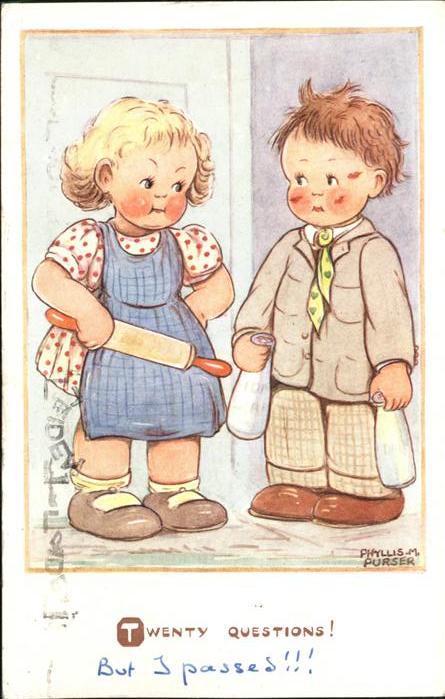 Kuenstlerkarte Phyllis M. Purser Nr. 5042 Kinder Nudel