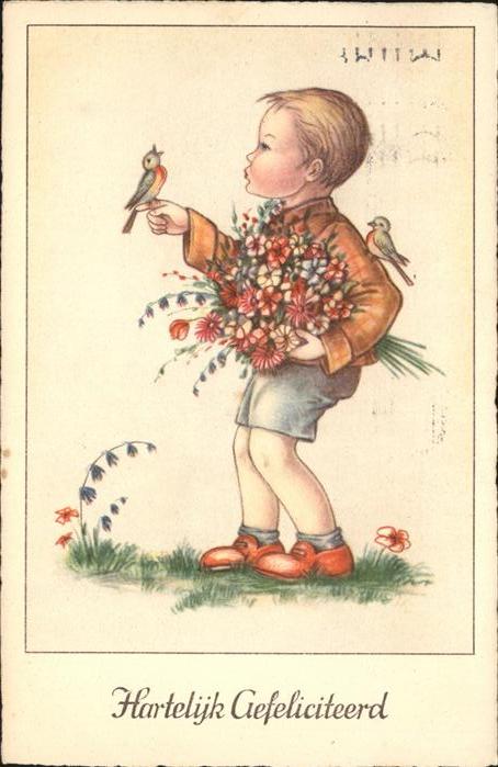 Glueckwunsch Kind Blumen Vögel