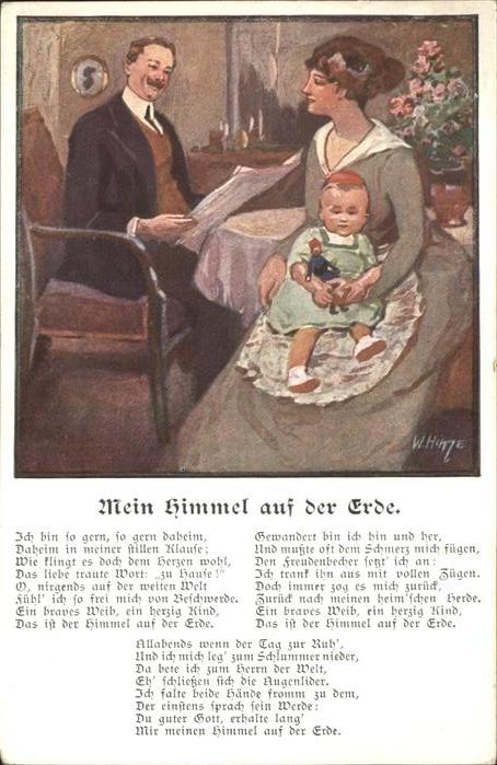 Kuenstlerkarte W. Hinze Mein Himmer auf der Erde Nr. 5