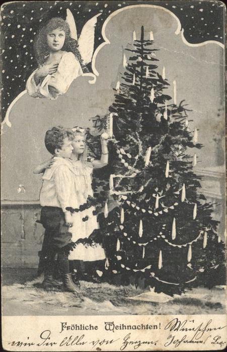 Weihnachten Engel Kinder Tannenbaum