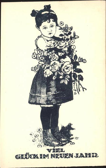 Neujahr Kind Blumen
