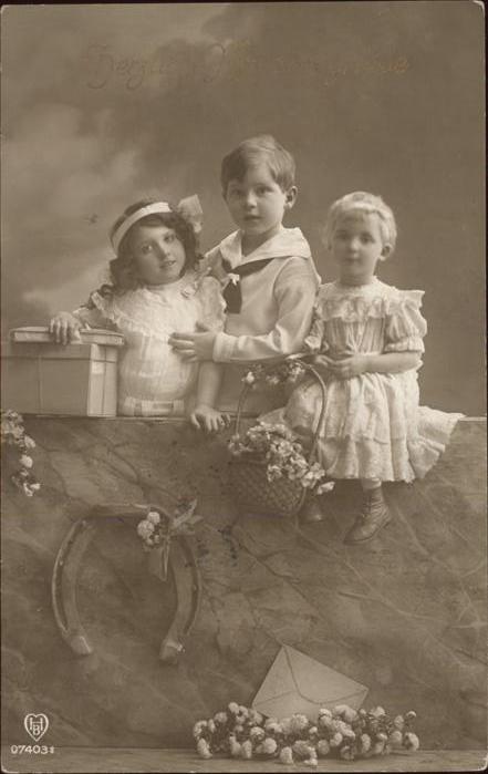 Hufeisen Kinder Brief Blumen