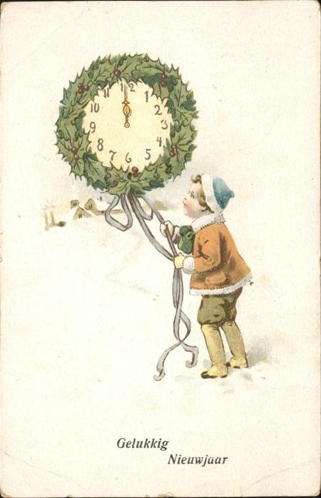 Uhren Neujahr Kind
