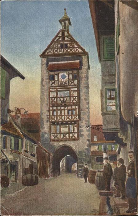 Kuenstlerkarte Les Voges Nr. 27 Riquewihr Dolder