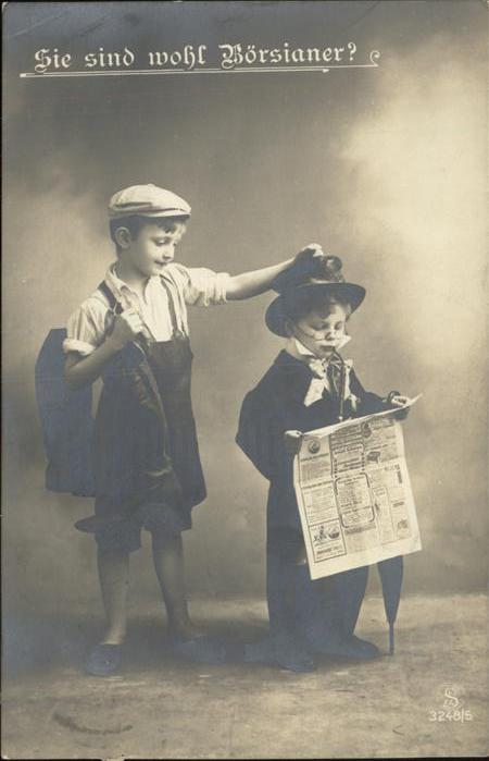 Zeitung Börse Kinder Stiefel Hut