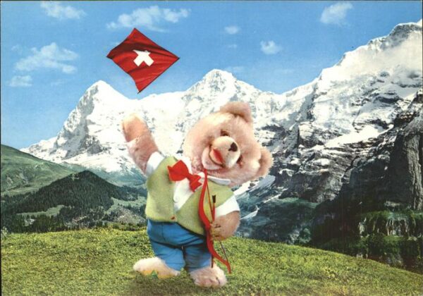 Teddy Teddybaer Teddy-bear Fahnenschwinger Schweiz Eiger Mönch Jun