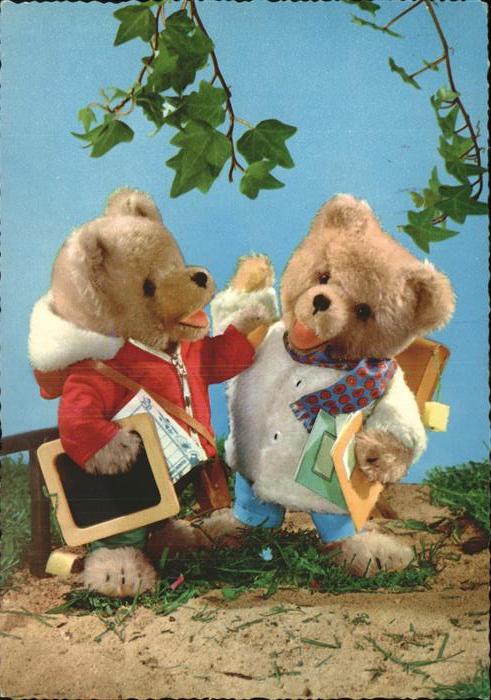 Teddy Teddybaer Teddy-bear Schultafel Hefte