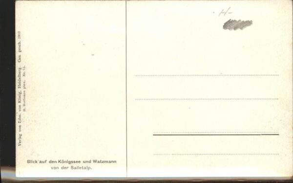 Hoffmann Heinrich Nr. 75 Königssee Watzmann Salletalp – Bild 2