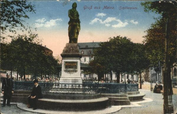 Schiller Friedrich Platz Denkmal Mainz