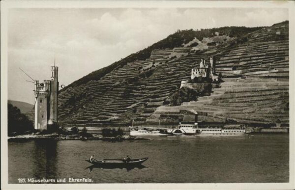 Dampfer Seitenrad Mäuseturm Ehrenfels