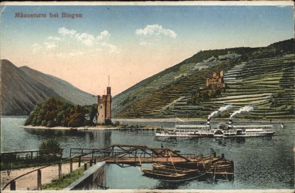 Dampfer Seitenrad Mäuseturm Bingen